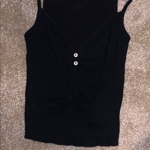 Black crop top with buttons